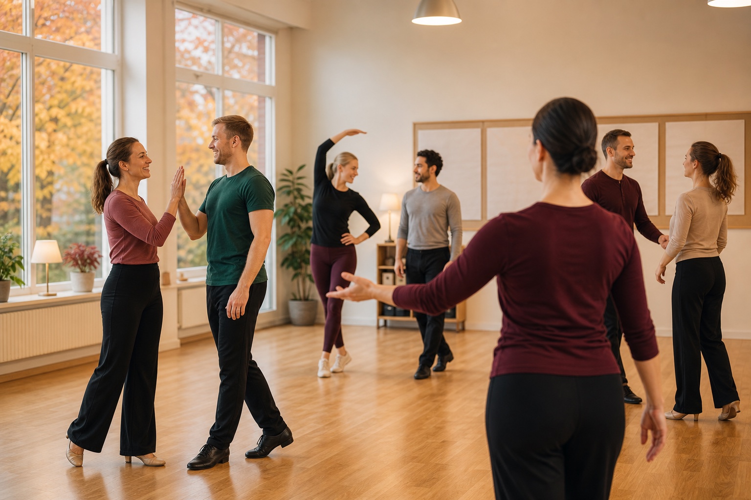 Dansklass som startar en ny hösttermin i studio