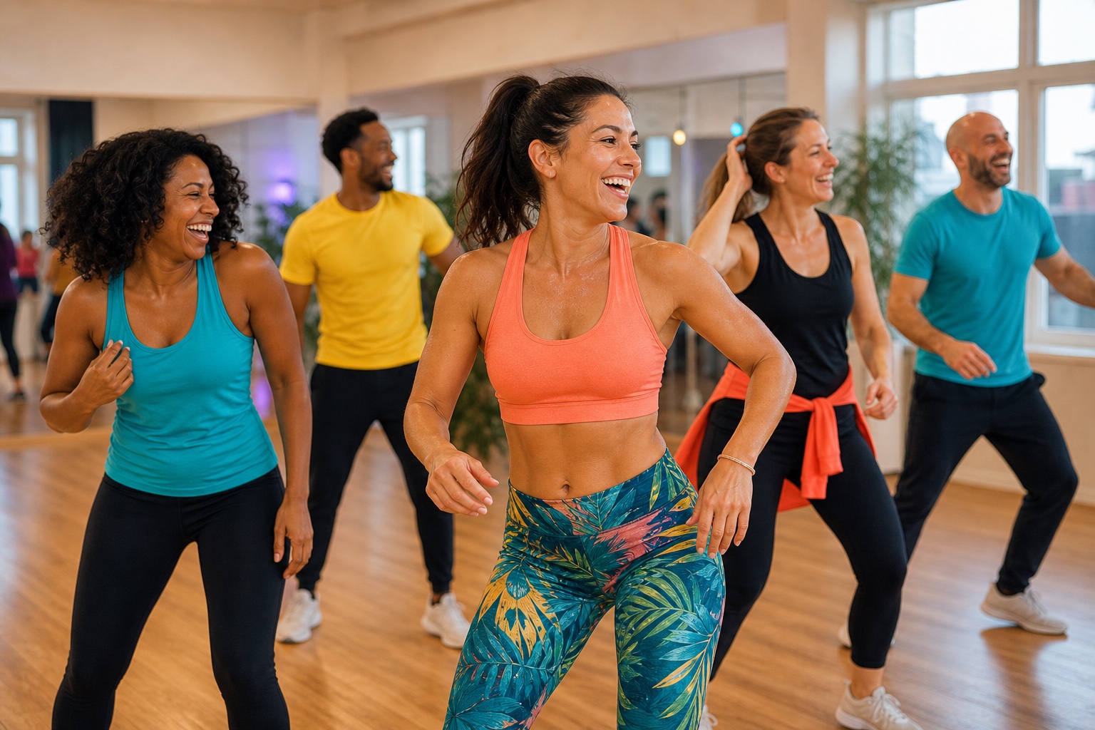Deltagare som kanner gladje och energi efter Latin Fitness