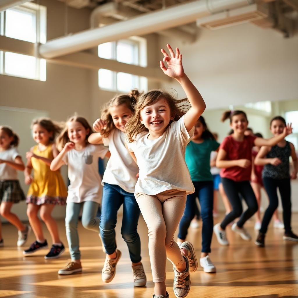 Barn och ungdomar som dansar